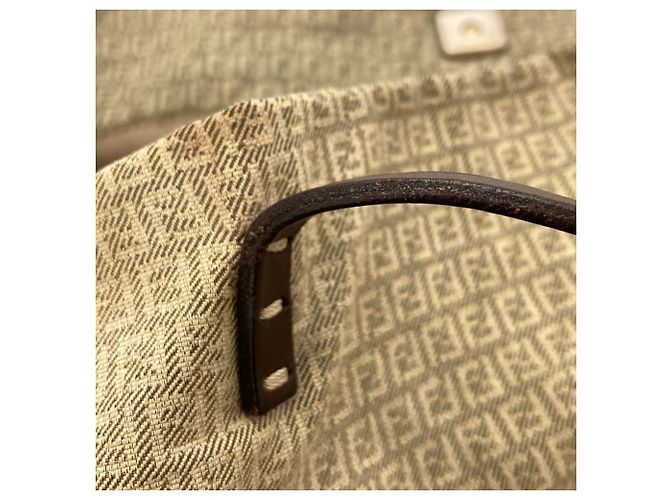 Sac fourre-tout Fendi Zucchino Beige - vue 20