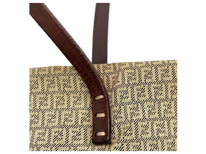 Sac fourre-tout Fendi Zucchino Beige - vue 24