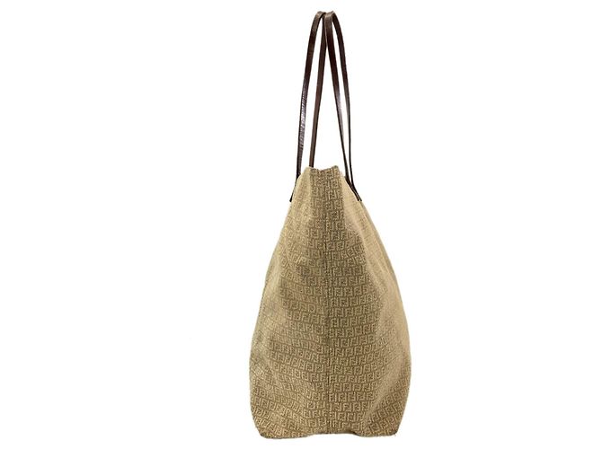 Sac fourre-tout Fendi Zucchino Beige - vue 3