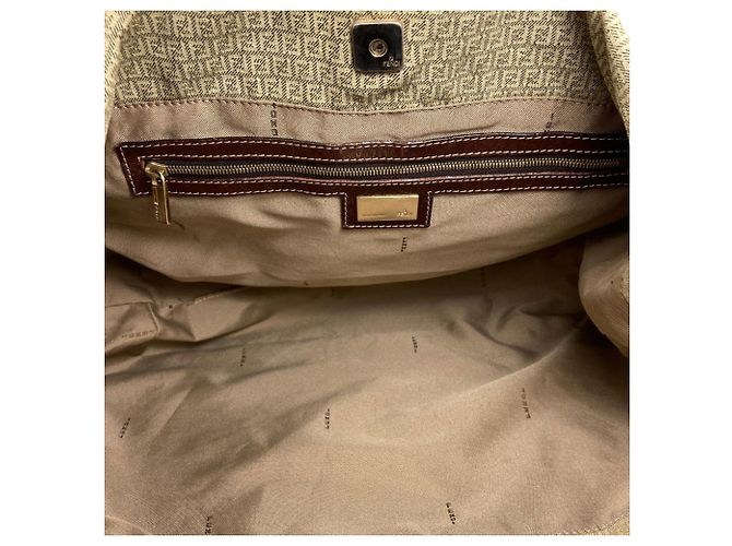 Sac fourre-tout Fendi Zucchino Beige - vue 5