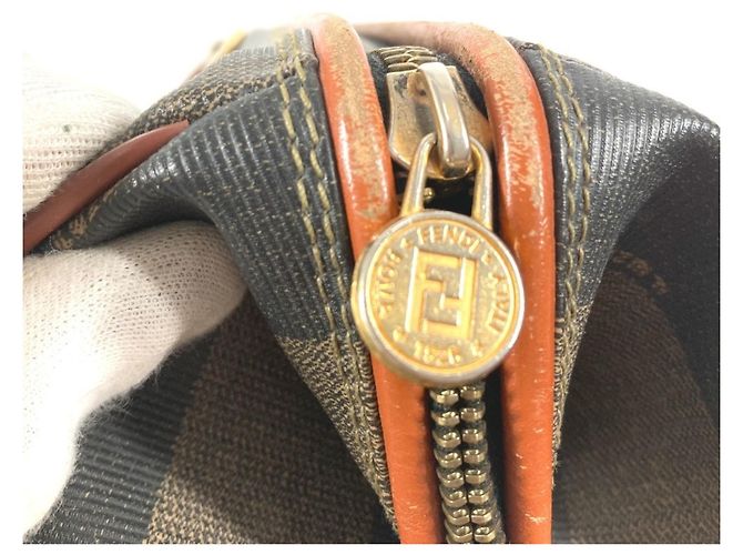 Fendi Vintage Pecan Mini Boston Handtasche Khaki - Ansicht 12