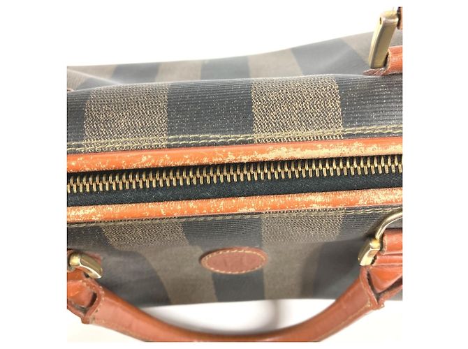 Fendi Vintage Pecan Mini Boston Handtasche Khaki - Ansicht 14
