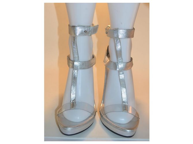 Sandali Costume National in pelle argento 37 IT - vista 2