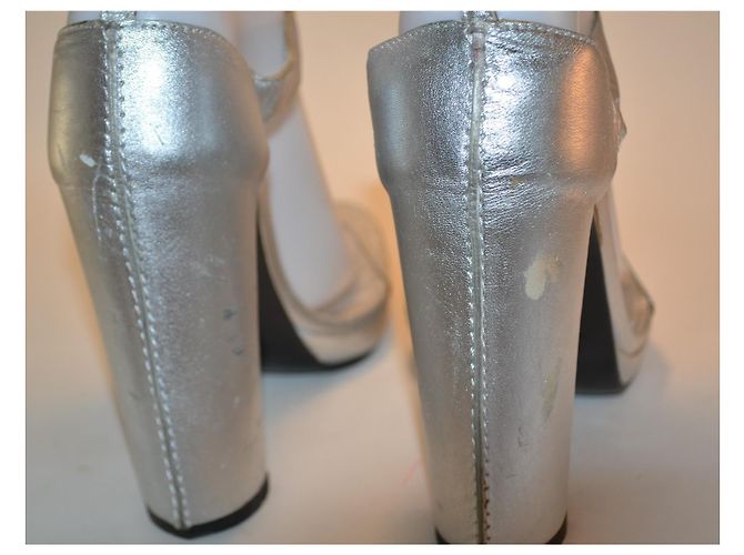 Sandali Costume National in pelle argento 37 IT - vista 4