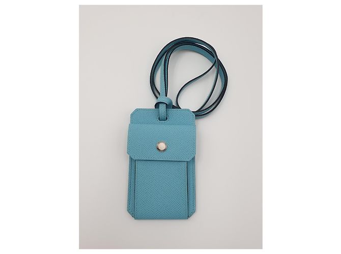 Hermès City Strap Cardcase Epsom Leather Light Blue - view 2