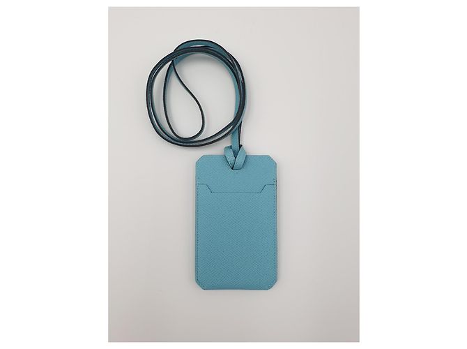 Hermès City Strap Cardcase Epsom Leather Light Blue - view 3