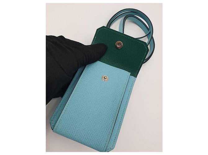 Hermès City Strap Cardcase Epsom Leather Light Blue - view 4