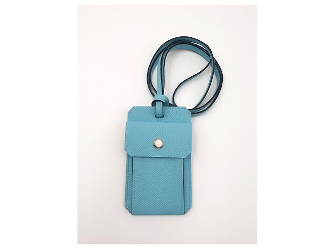 Hermès City Strap Cardcase Epsom Leather Light Blue - view 5