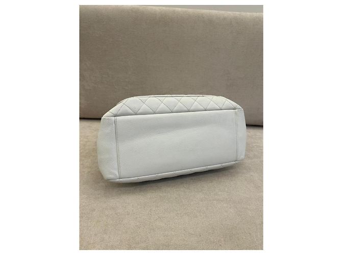 Chanel Grand Shopping Tote in pelle caviar bianca Bianco - vista 5