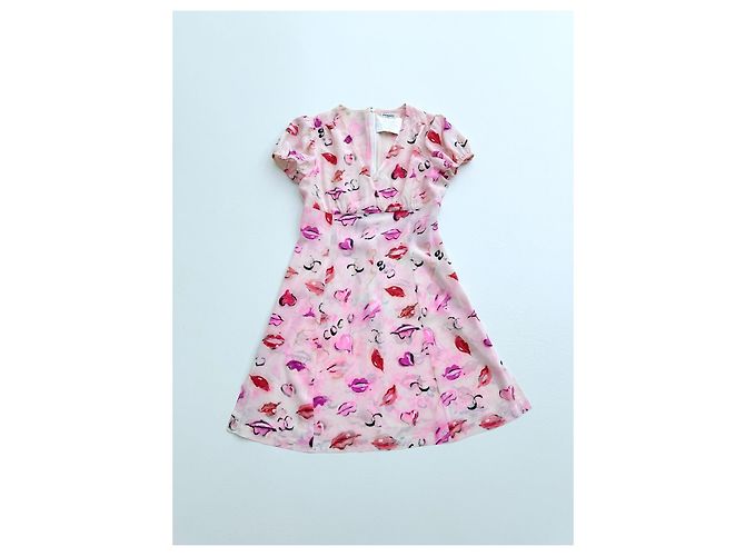 Chanel Silk Dress Pink Lip and Signature Print Multiple colors - view 3