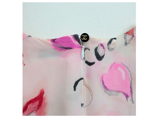 Chanel Silk Dress Pink Lip and Signature Print Multiple colors - view 5