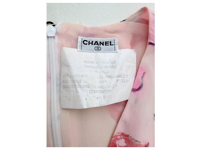 Chanel Silk Dress Pink Lip and Signature Print Multiple colors - view 8