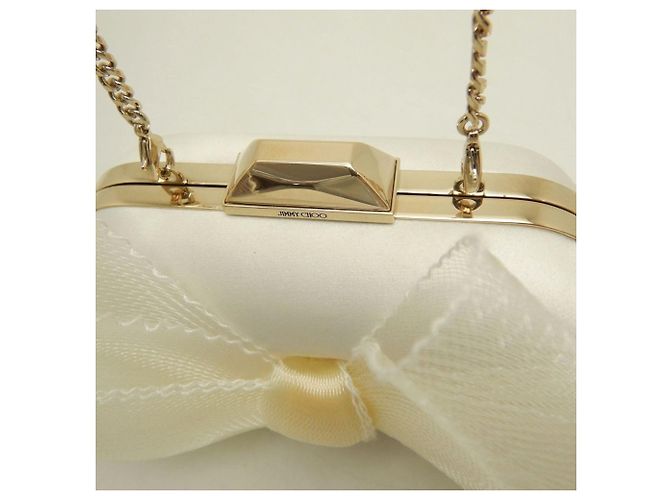 Borsa Clutch Microcloud Jimmy Choo Bianco sporco - vista 10