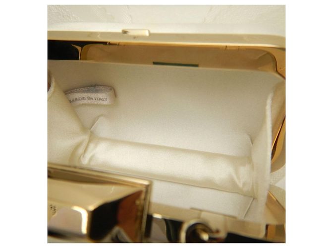 Borsa Clutch Microcloud Jimmy Choo Bianco sporco - vista 15