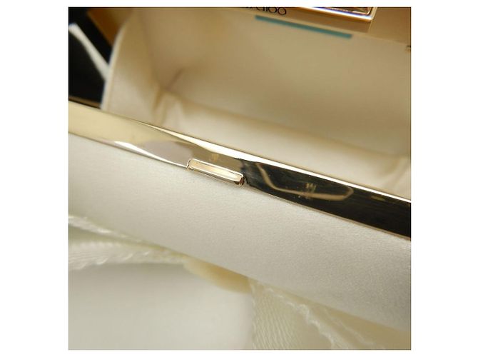 Borsa Clutch Microcloud Jimmy Choo Bianco sporco - vista 16