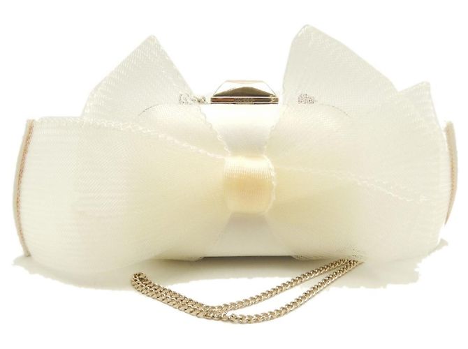 Borsa Clutch Microcloud Jimmy Choo Bianco sporco - vista 2