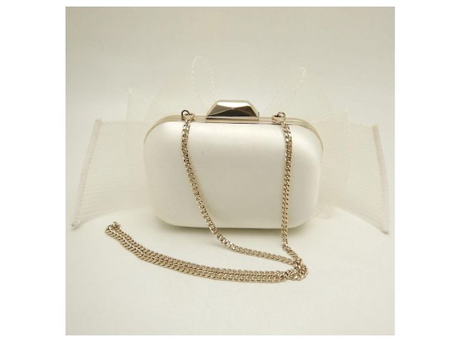 Borsa Clutch Microcloud Jimmy Choo Bianco sporco - vista 3