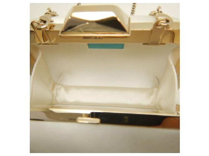 Borsa Clutch Microcloud Jimmy Choo Bianco sporco - vista 4