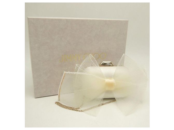 Borsa Clutch Microcloud Jimmy Choo Bianco sporco - vista 5