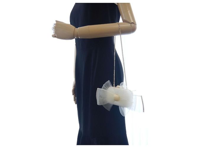 Borsa Clutch Microcloud Jimmy Choo Bianco sporco - vista 6
