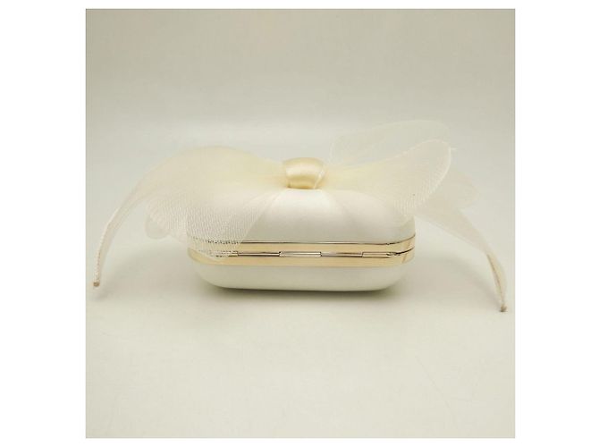 Borsa Clutch Microcloud Jimmy Choo Bianco sporco - vista 8