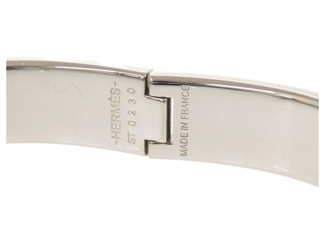 Bracciale in metallo blu chiaro e argento di Hermès - vista 7