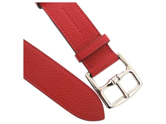 Hermès Hermes Etrivière Leather Belt Silvery Red - view 4