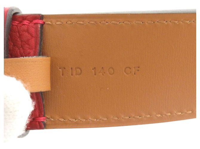 Hermès Hermes Etrivière Leather Belt Silvery Red - view 6