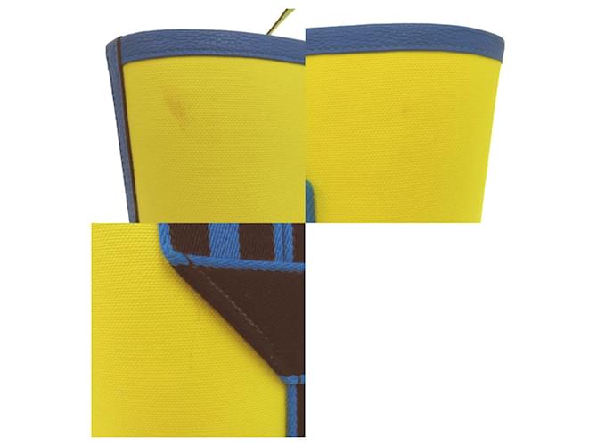 Borsa Tote Pure Sangle Hermès Blu D'oro Giallo - vista 10
