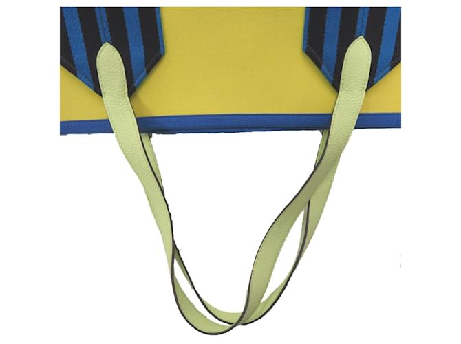 Borsa Tote Pure Sangle Hermès Blu D'oro Giallo - vista 4