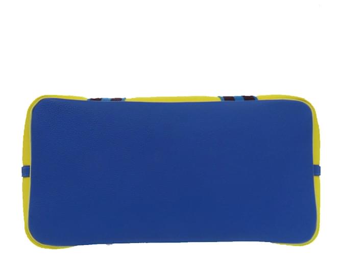 Borsa Tote Pure Sangle Hermès Blu D'oro Giallo - vista 5