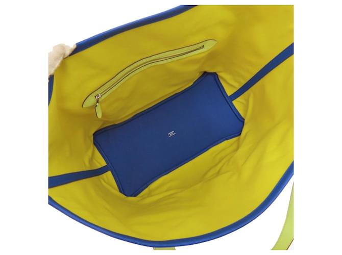 Borsa Tote Pure Sangle Hermès Blu D'oro Giallo - vista 6