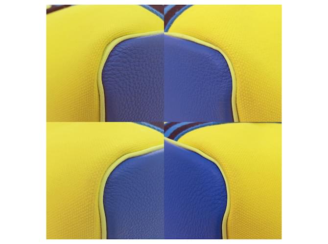 Borsa Tote Pure Sangle Hermès Blu D'oro Giallo - vista 8