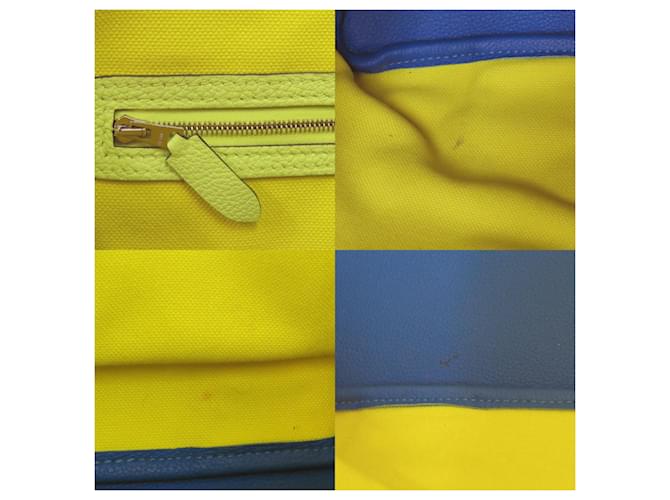 Borsa Tote Pure Sangle Hermès Blu D'oro Giallo - vista 9