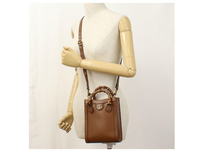 Borsa Tote 2 in 1 GUCCI Diana Marrone - vista 7