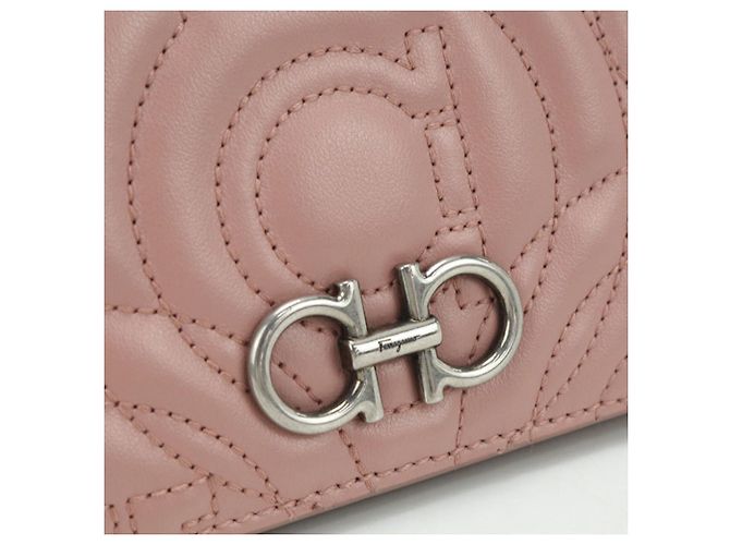 Gancini Billetera bi-fold rosa Salvatore Ferragamo - vista 6