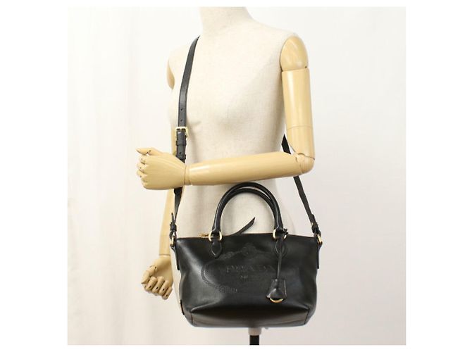 Borsa in pelle nera Prada Nero - vista 8