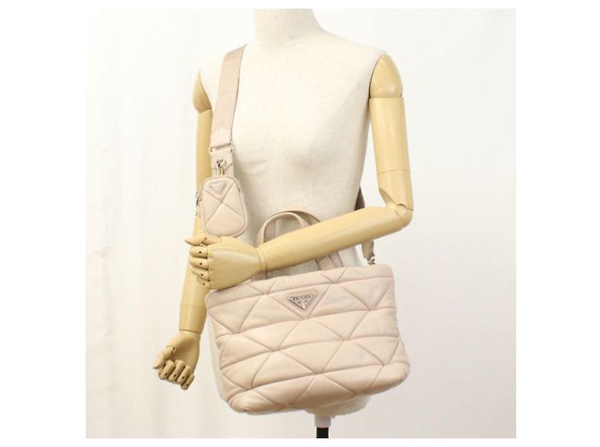 Borsa tote 2 in 1 beige Prada - vista 8