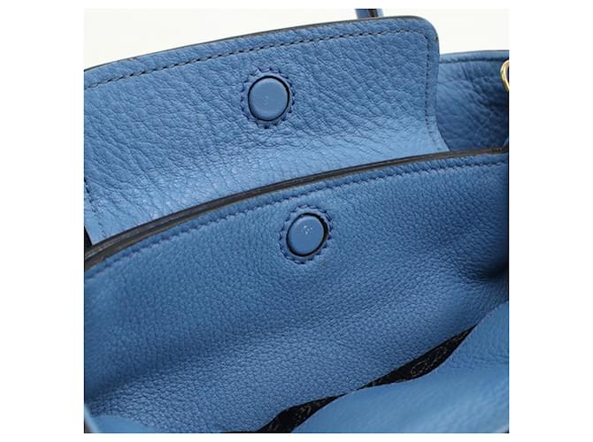 Borsa in pelle blu Prada - vista 5