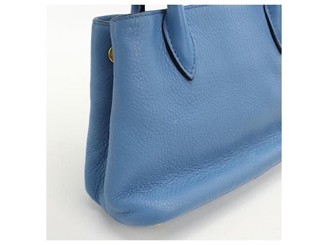 Borsa in pelle blu Prada - vista 7