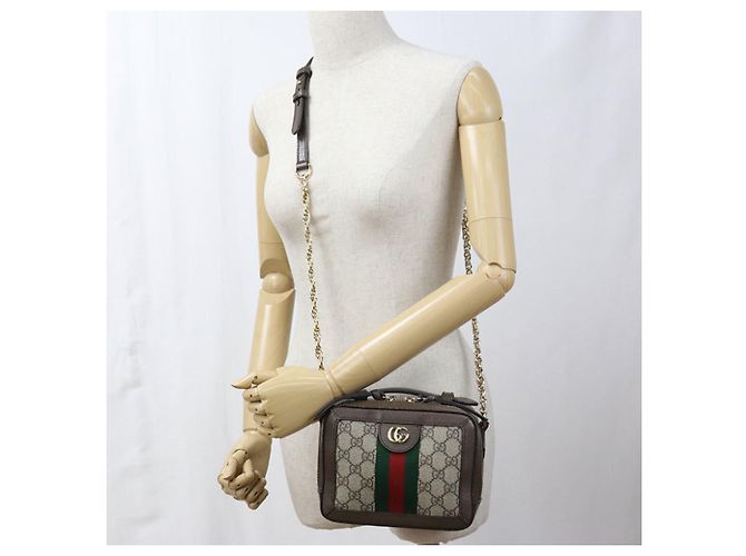 Borsa a tracolla Ophidia di GUCCI Marrone - vista 9