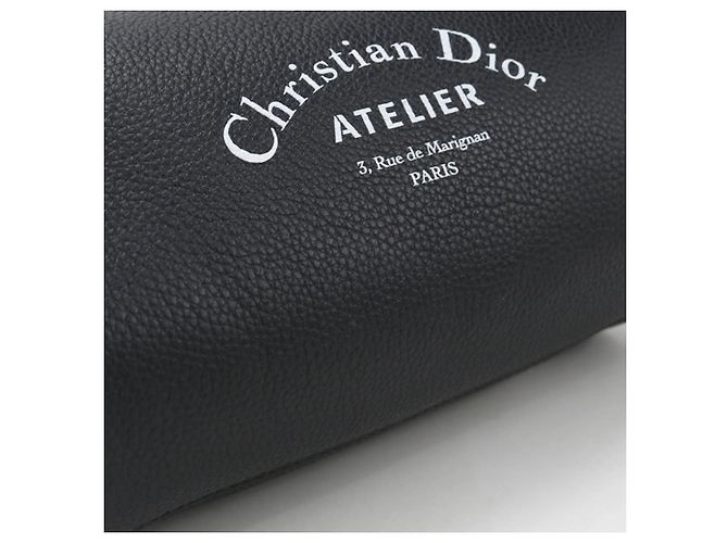 Borsa a spalla in pelle nera Christian Dior Nero - vista 6