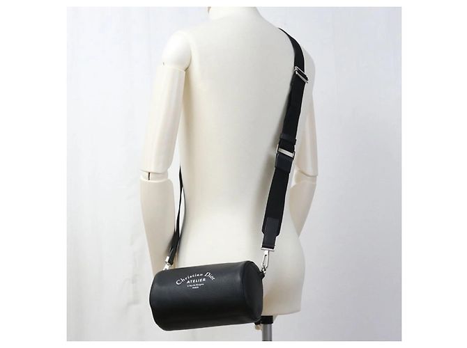 Borsa a spalla in pelle nera Christian Dior Nero - vista 9