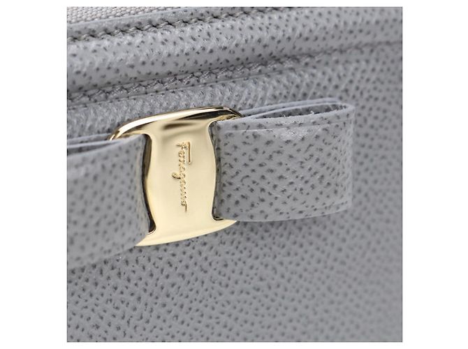 Billetera bi-fold de piel de ternera gris Salvatore Ferragamo Castaño - vista 7