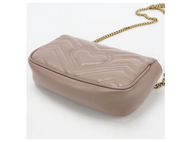 Borsa a Spalla Gucci Mini GG Marmont Beige - vista 2