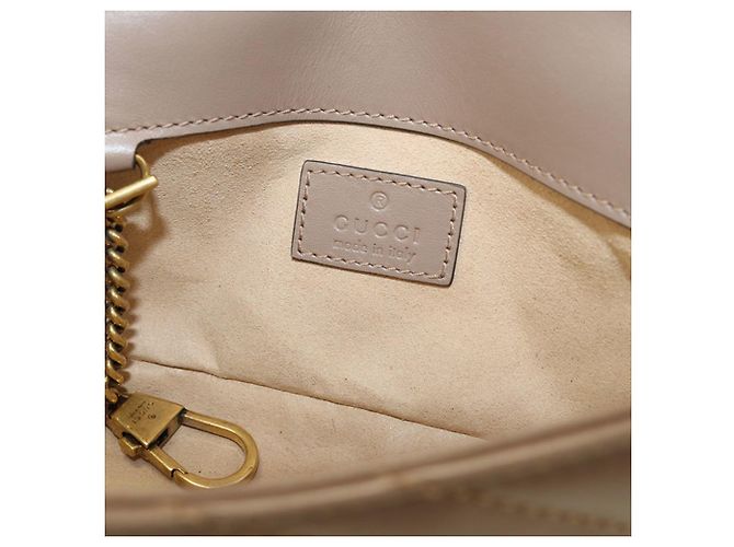 Borsa a Spalla Gucci Mini GG Marmont Beige - vista 4