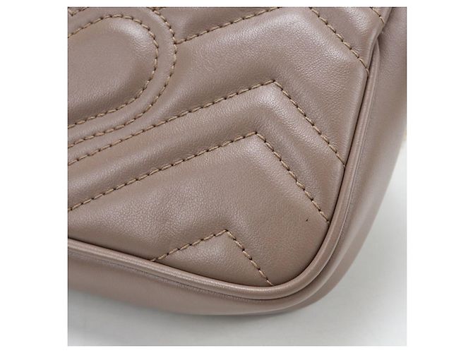 Borsa a Spalla Gucci Mini GG Marmont Beige - vista 6