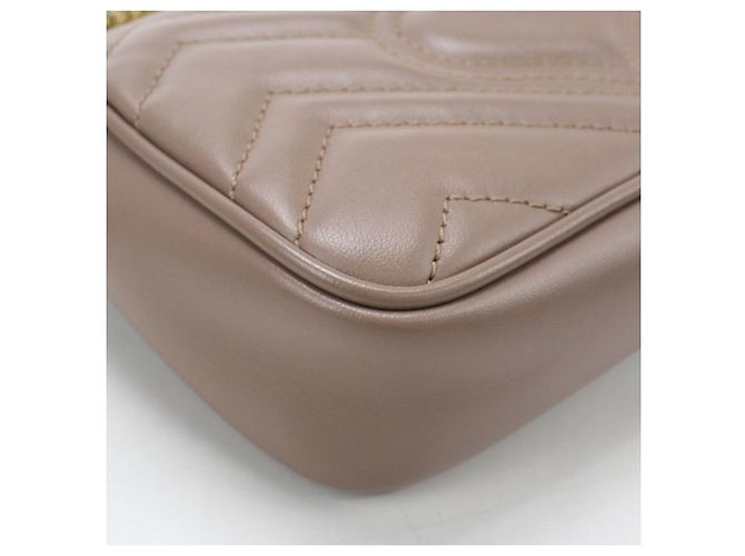 Borsa a Spalla Gucci Mini GG Marmont Beige - vista 7
