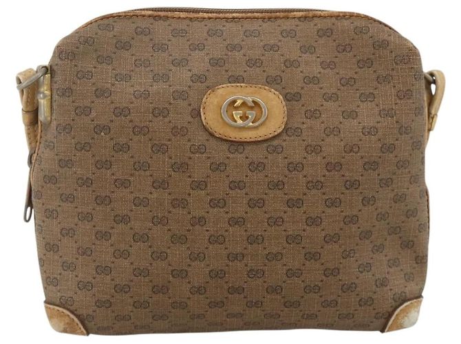 Gucci Borsa a Spalla Micro GG Supreme PVC Beige Oro 07 37 4916 Auth YKZ1534 D'oro - vista 2