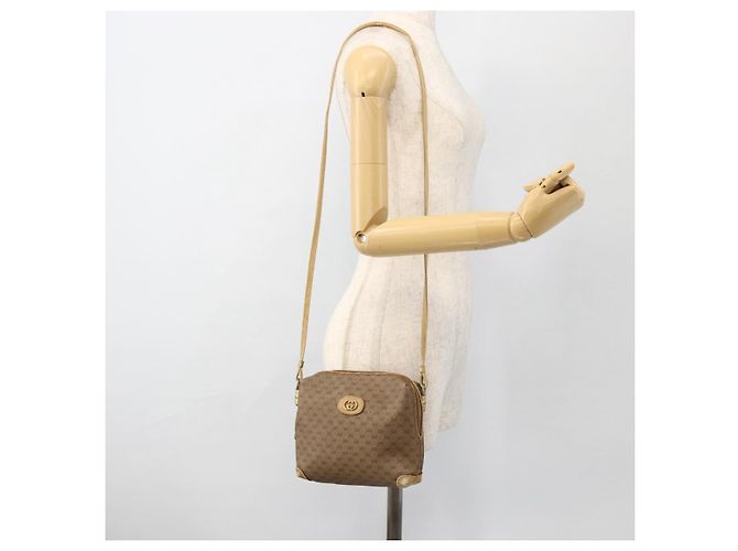 Gucci Borsa a Spalla Micro GG Supreme PVC Beige Oro 07 37 4916 Auth YKZ1534 D'oro - vista 22
